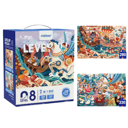 Mideer - Level Up Jigsaw Puzzle for Kids - 2-in-1 - Level 8 Magic Fantasy World