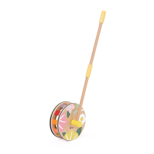 Classic World - Pull & Push Toy - Wooden Rainbow Roll