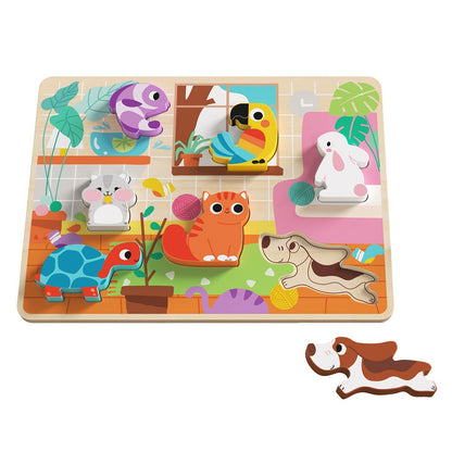 TookyToy - Wooden Chunky Pet Animals Puzzle