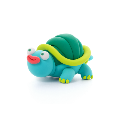 Hey Clay - Modelling Air-Dry Clay with Fun Interactive App - Turtle, Orange frog, Tarantula, Series Exotic Pets, 6 cans