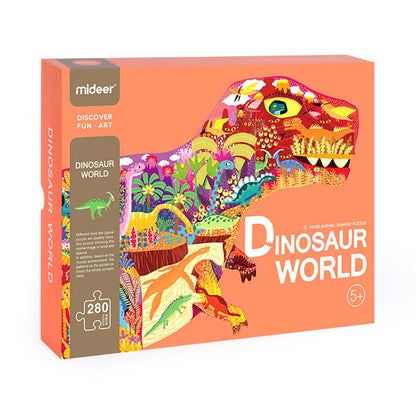 Mideer - Dinosaur Shaped Kids Jigsaw Puzzle - 280pcs