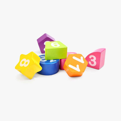 TopBright - Wooden Shape Sorting Clock - Montessori Teaching Time Number Puzzle for Kids