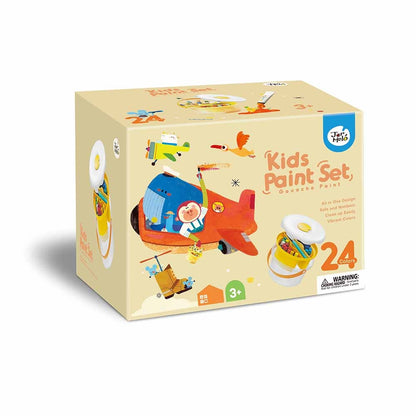 Jar Meló - Portable Gouache Paint Set for Kids - 24 Colours with Brushes & Paper