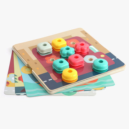 TopBright - Fine Motor Skills Set - Lacing Stacking Peg Activity for Kids