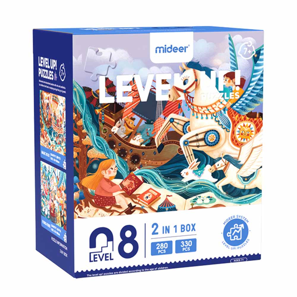 Mideer - Level Up Jigsaw Puzzle for Kids - 2-in-1 - Level 8 Magic Fantasy World