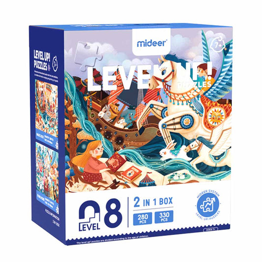 Mideer - Level Up Jigsaw Puzzle for Kids - 2-in-1 - Level 8 Magic Fantasy World