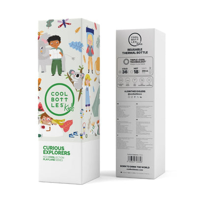 Cool Bottles - Kids Triple-Insulated Water Bottle - Curious Explorers 350ml