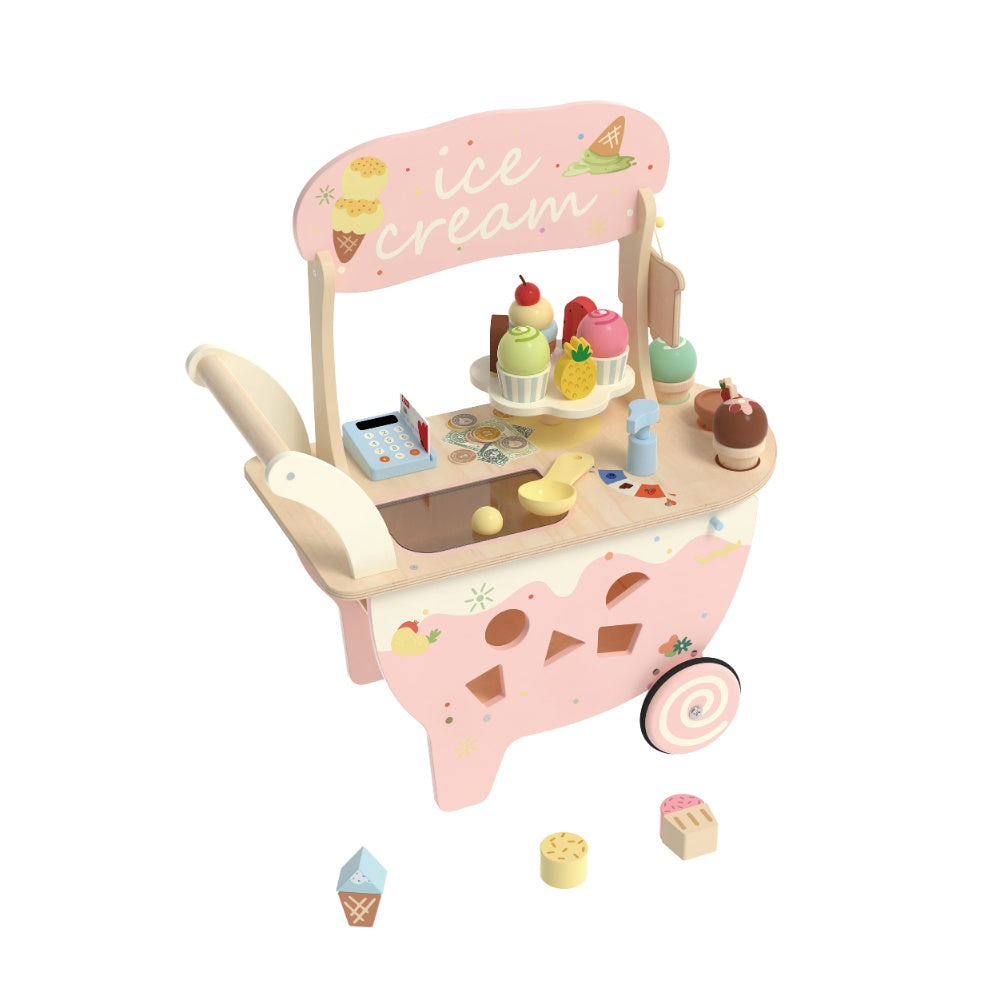 Classic World - Pretend & Play - Wooden Ice Cream Cart - 40pcs