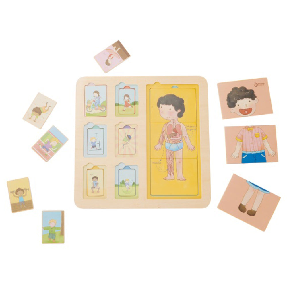 Classic World - Layered Wooden Body Puzzle - 19pcs