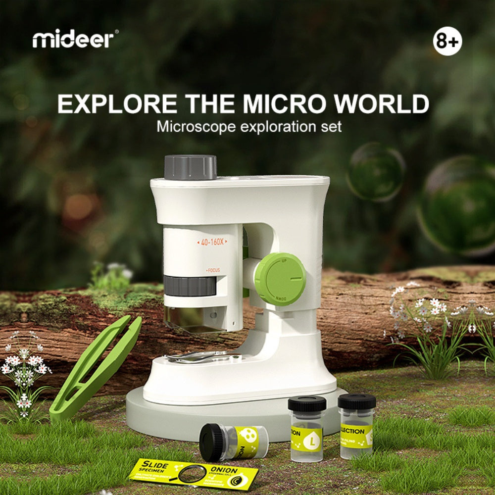 Mideer - Exploring With Microscope - Handheld and Standing Microscope for Kids