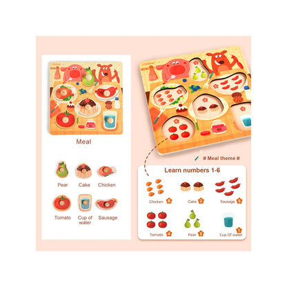 Mideer - Wooden Peg Puzzle - Dinner Time