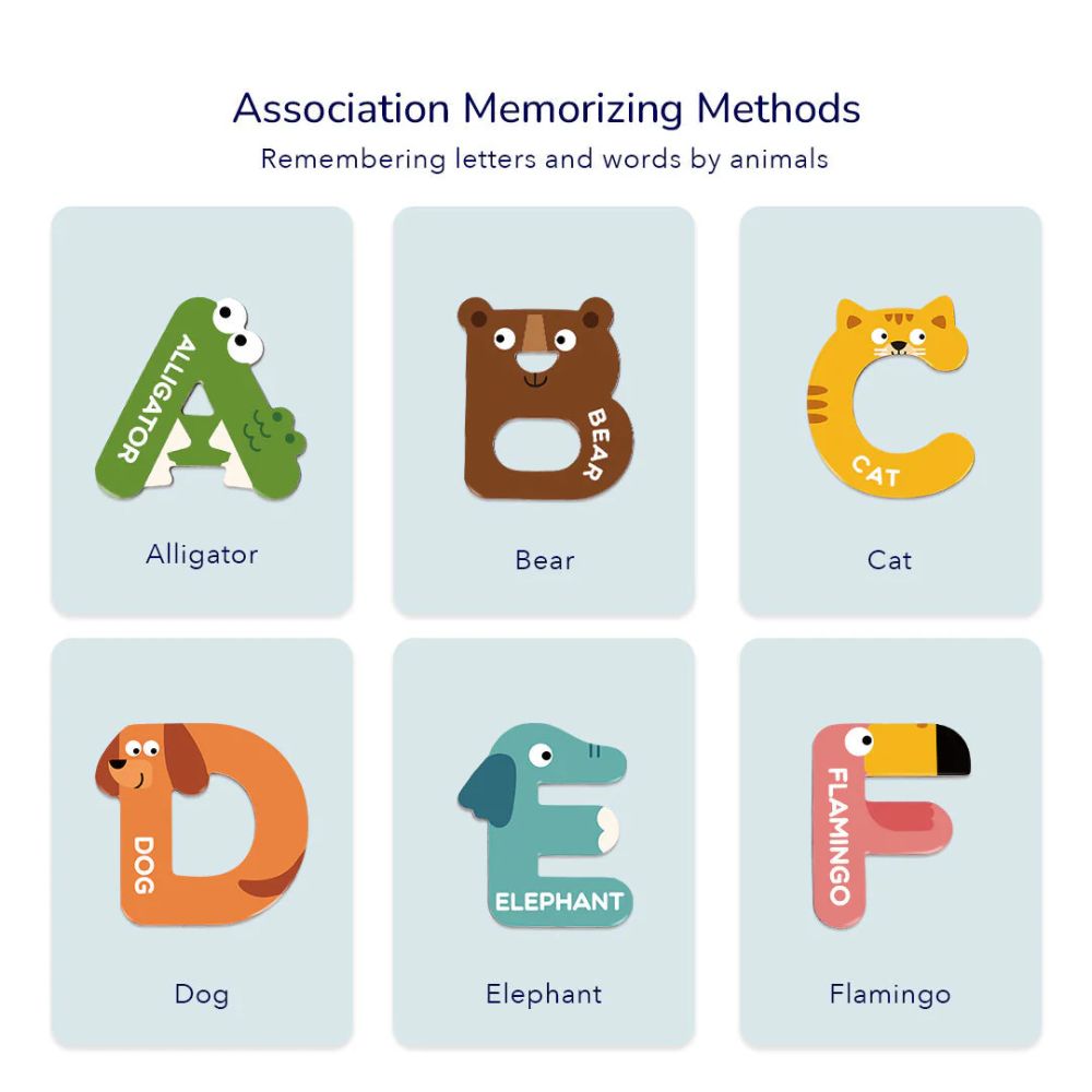 Mideer - Alphabet Magnets - Upper & Lower Case Animal Letters - 52pcs