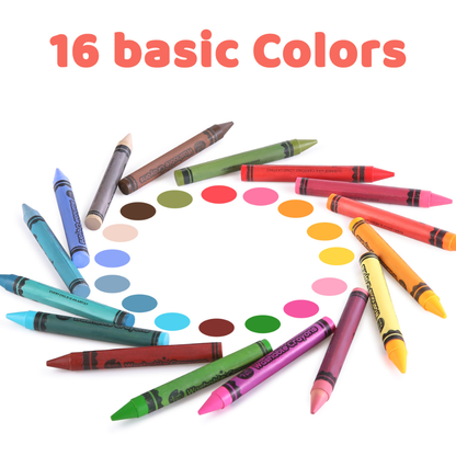 Jar Meló - Wax Crayons - Washable Non-Toxic - 16 Colours