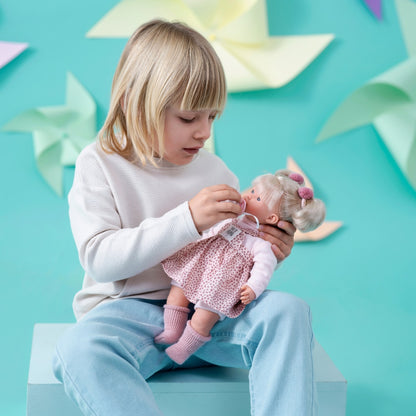Llorens - Baby Girl Doll with Crying Mechanism, Pink Clothing & Accessories: Roberta - 33cm