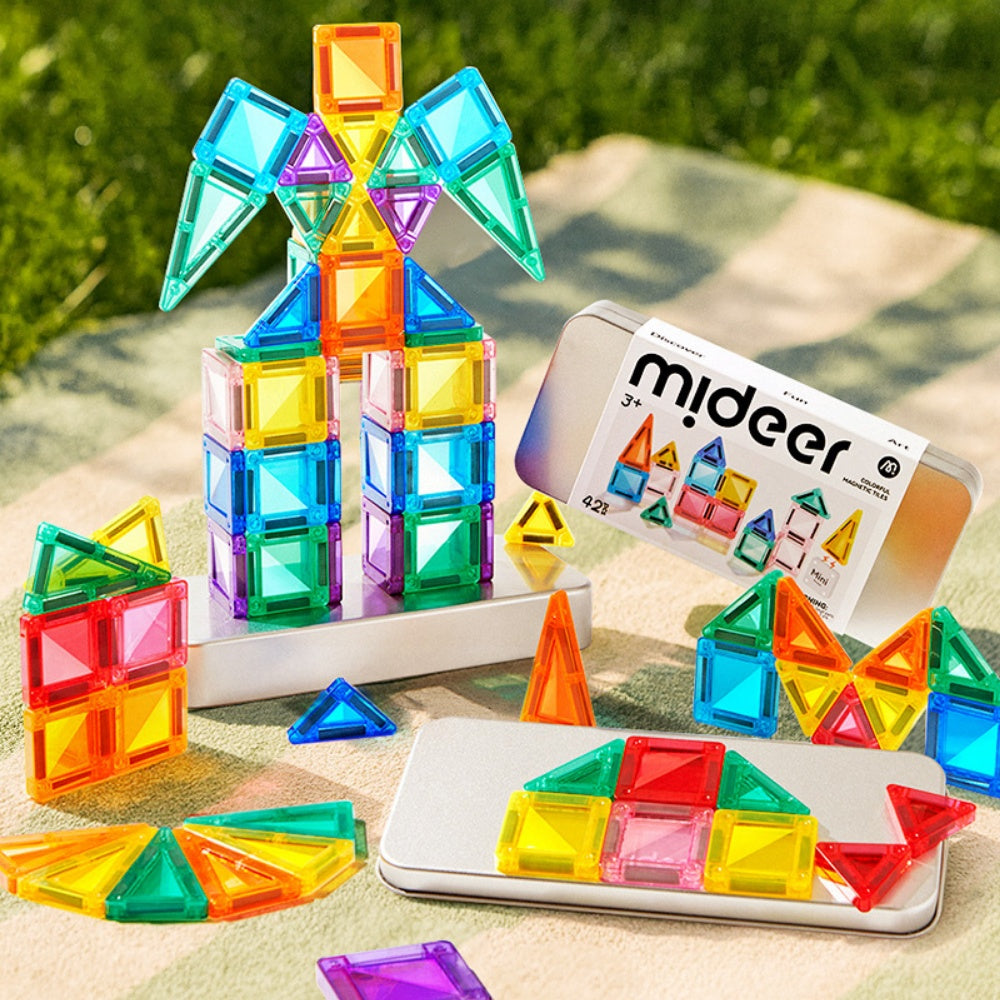 Mideer - Colourful Mini Magnetic Tiles Building Set - 42pcs