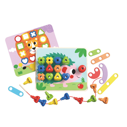 TookyToy - Stacking Pegs & Threading Activity Set