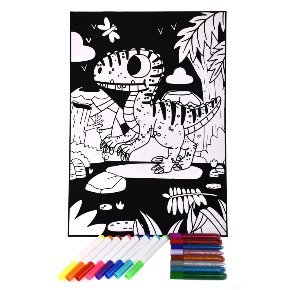 TookyToy - Velvet Colouring Kit - Dinosaur - Motherhood