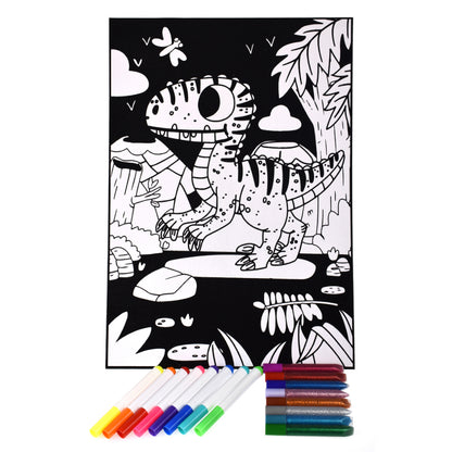 TookyToy - Velvet Colouring Kit - Dinosaur - Motherhood