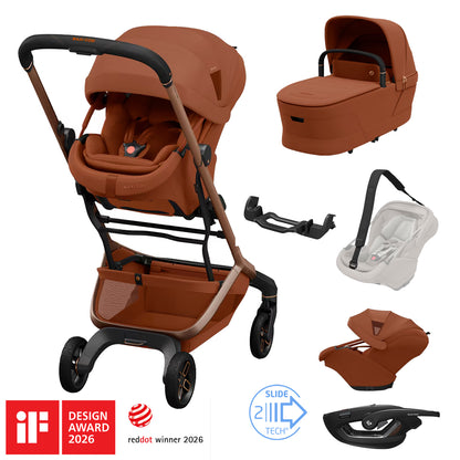 ZERO-G Travel System: Fame Cabin Stroller + Coral Slide Pro Car Seat + Fame Cabin Cot