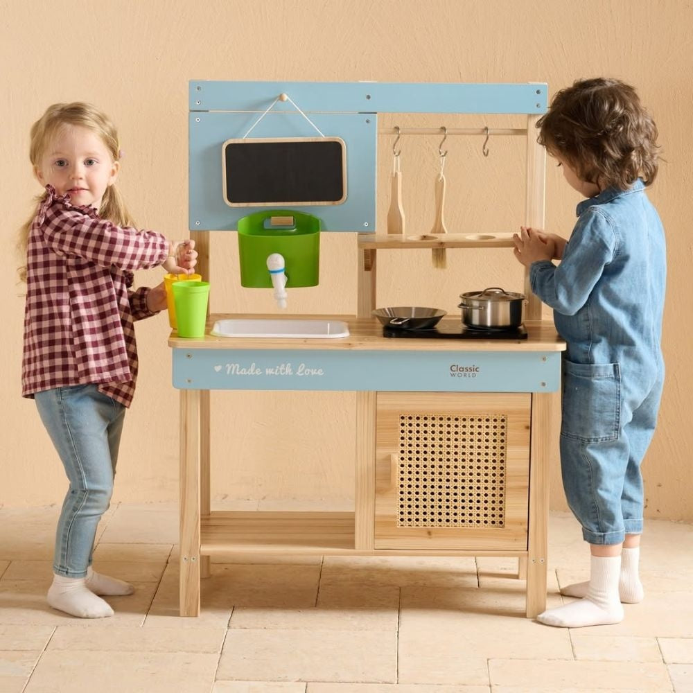 Classic World - Outdoor Mud Kitchen with Accessories - Wooden - 7 Pieces
