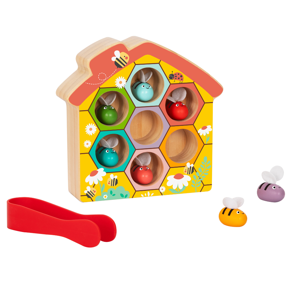 hi Pando - Wooden Color Sorter - Beehive Themed - 9pcs