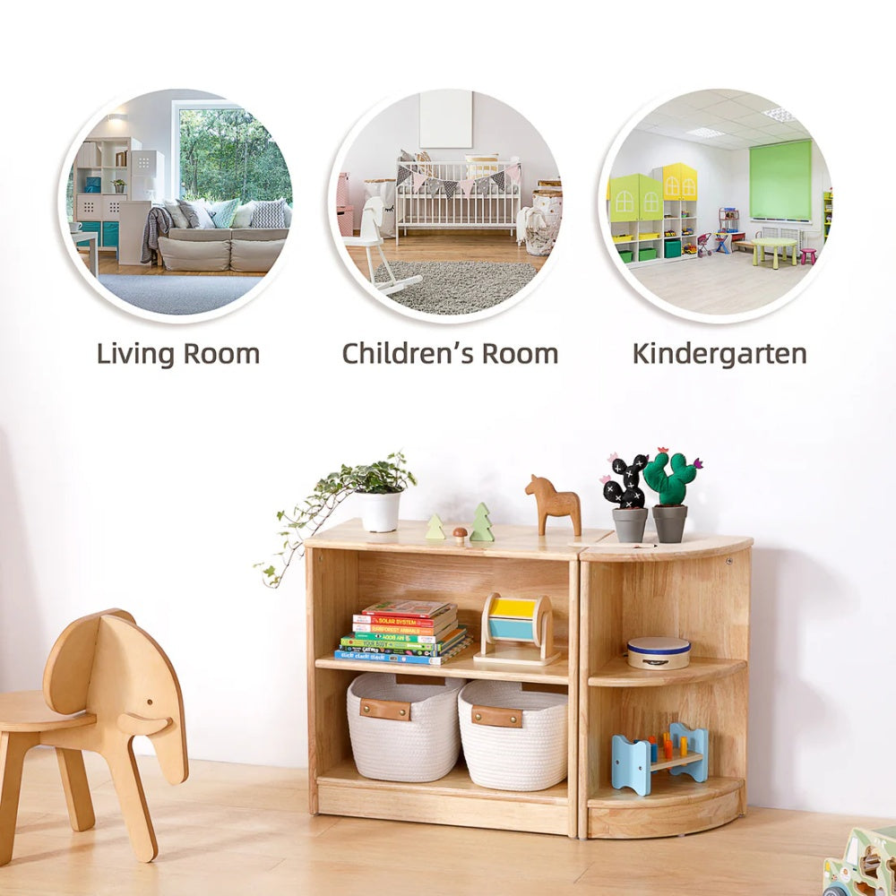 TookyToy - Wooden Shelf and Toy Storage for Kids Room: Rubber wood 60x60cm