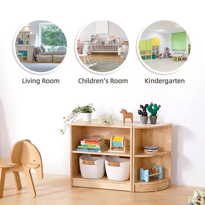 TookyToy - Wooden Shelf and Toy Storage for Kids Room: Rubber wood 60x60cm
