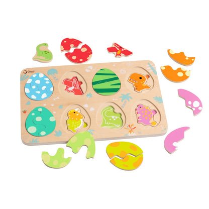 Classic World - Multi-Layered Wooden Puzzle - Dinosaur - 25pcs