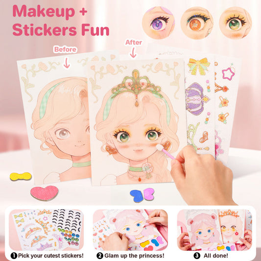 Jar Meló - 4-in-1 Makeup and Dress Up Arts & Crafts Book Set: Princess Glam
