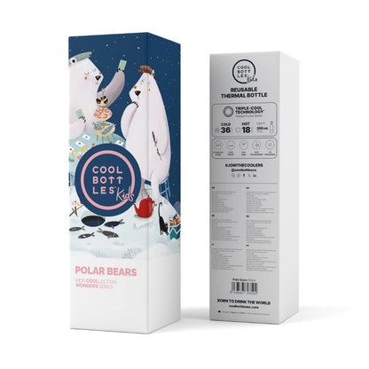 Cool Bottles - Kids Triple-Insulated Water Bottle - Polar Bears 350ml