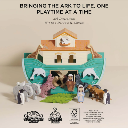 Le Toy Van - Noah's Great Wooden Ark & Animals - 23pcs