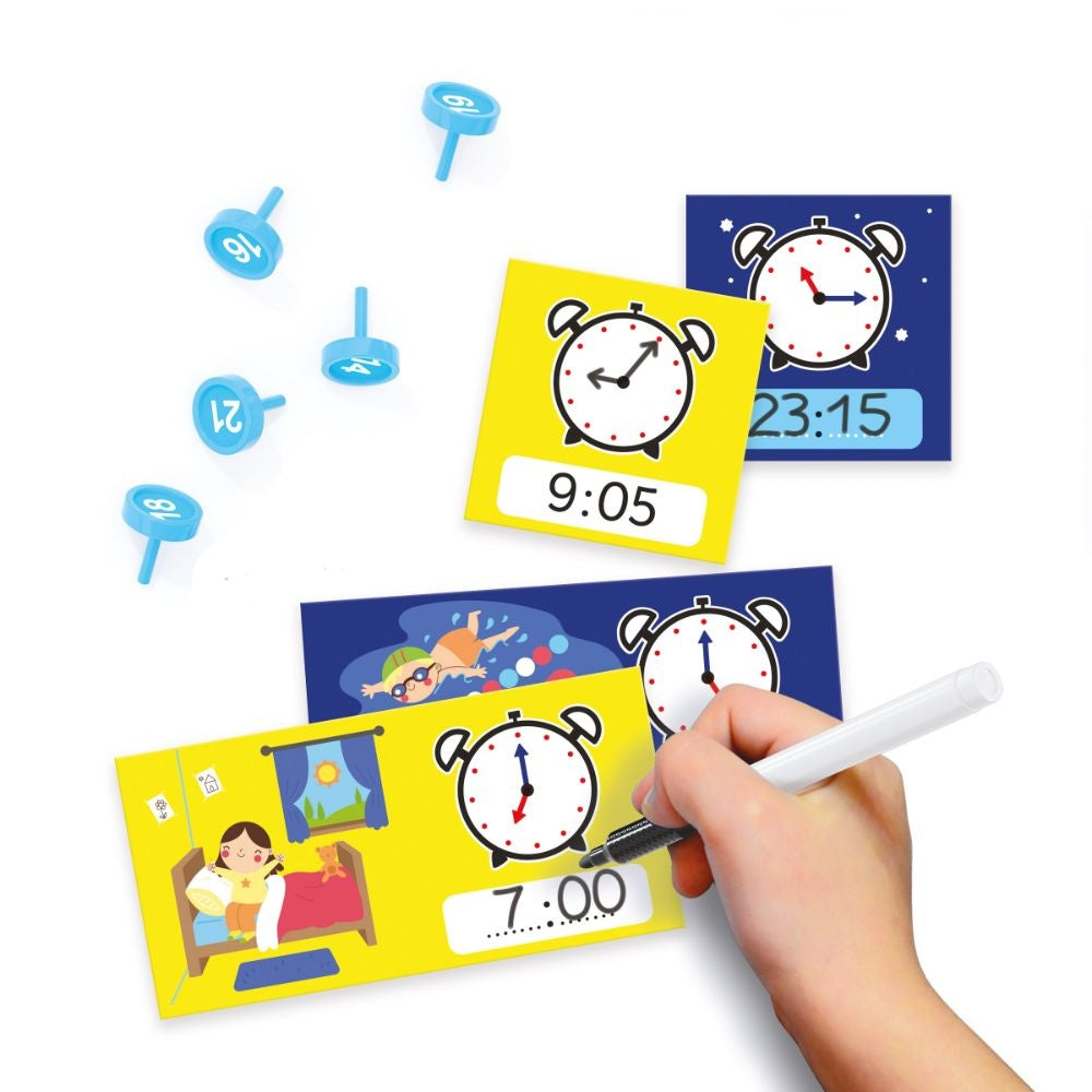 Quercetti - Play Montessori Wooden Clock - Time Learning Toy for Kids