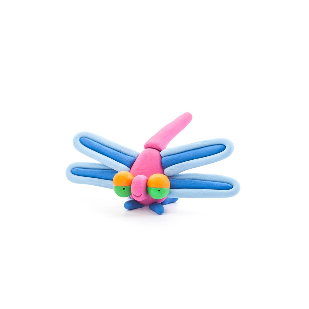 Hey Clay - Modelling Air-Dry Clay with Fun Interactive App - Ladybird, Snail, Dragonfly, Series Bugs, 6 cans