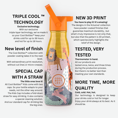 Cool Bottles - Kids Triple-Insulated Water Bottle - Pet Lover 260ml