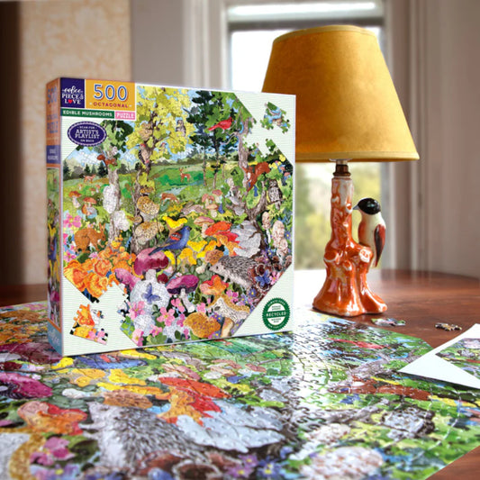 eeBoo - Edible Mushrooms 500 Piece Octagonal Puzzle
