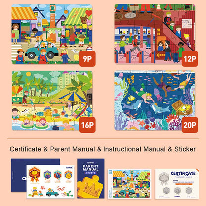 Mideer - Level Up Puzzles - 4-in-1 - Level 2 Daily Scenes