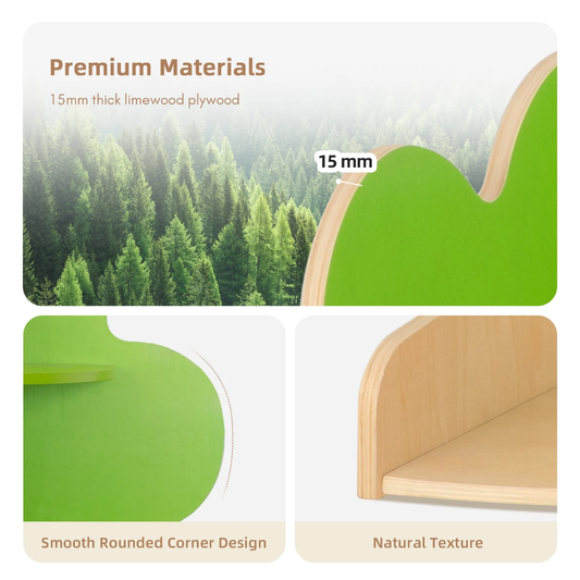 TookyToy - Tree Bookshelf for Kids Reading Nook, Corner Bookcase