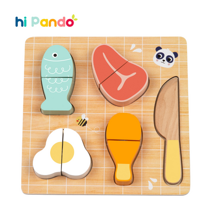 hi Pando - Wooden Cutting Food - Protein - 10pcs