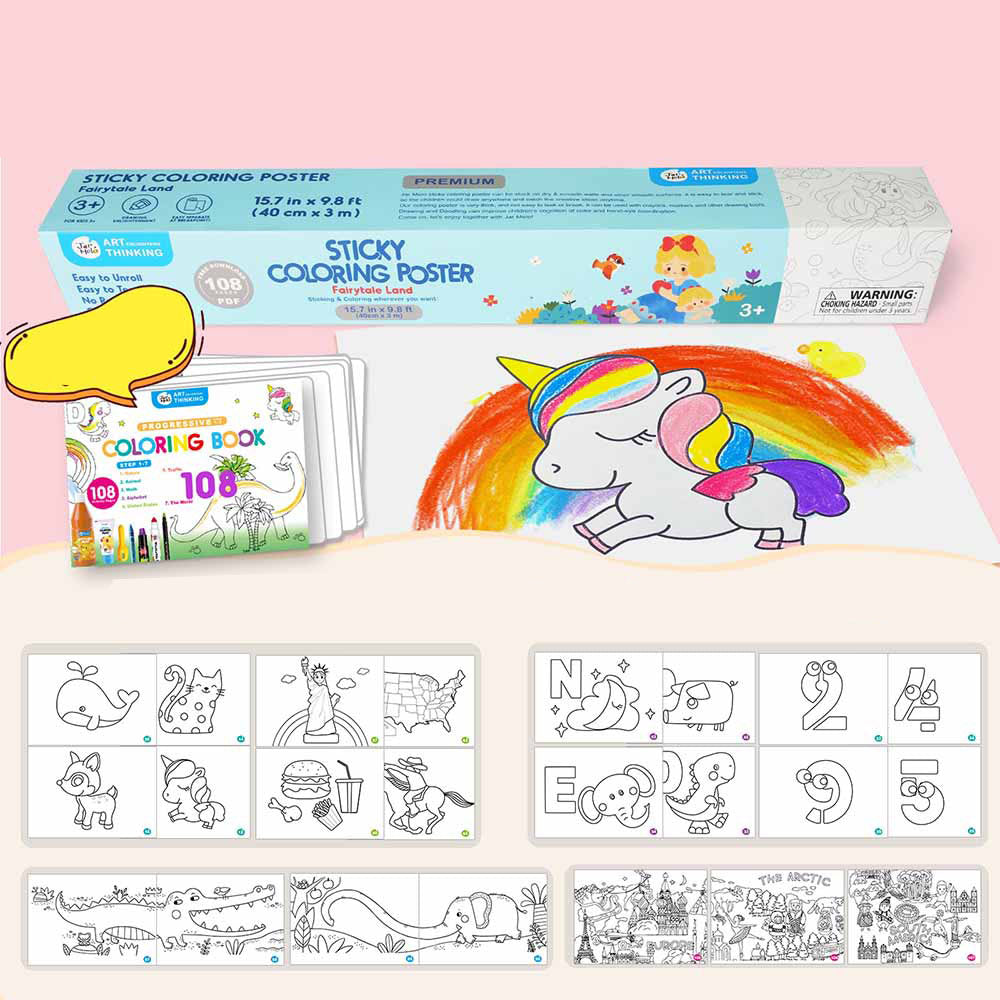 Jar Meló - Colouring Paper Roll - Tear & Stick - Fairy Tale Land 3m