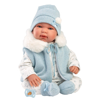 Llorens - Newborn Baby Boy Doll with Crying Mechanism & Clothing: Tino - 44cm