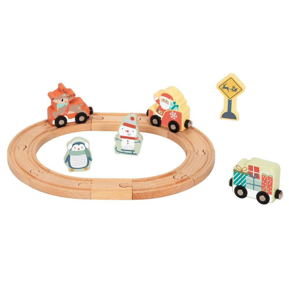 hi Pando - Wooden Christmas Train Set - 19pcs