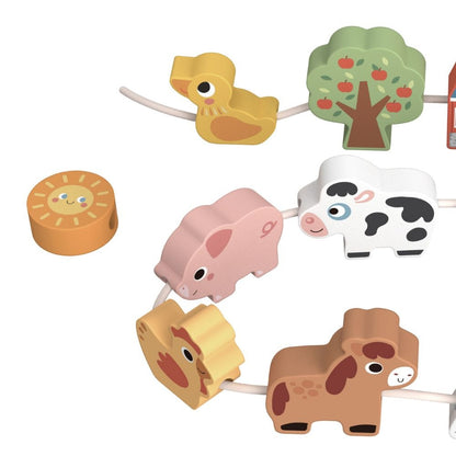 TookyToy - Fine Motor Lacing Farm Animals Set