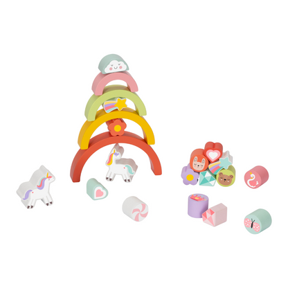 hi Pando - Wooden Balance Stacker - Unicorn Themed - 21pcs