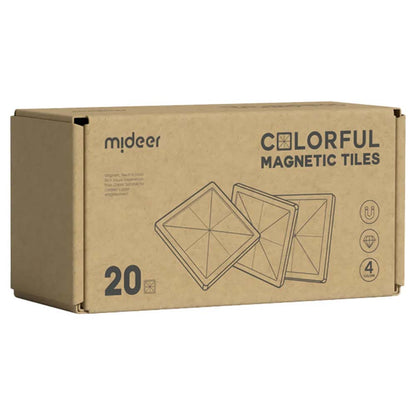 Mideer - Colourful Magnetic Tiles Building Set - Warm Colours - 20pcs