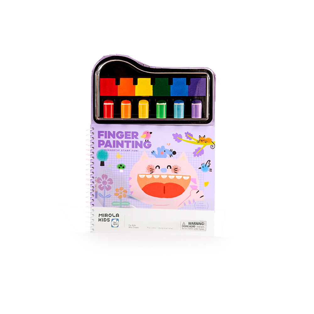 Jar Meló - Finger Paint Stamp Book - Colouring Activity with Paint Pads & 6 Stamps