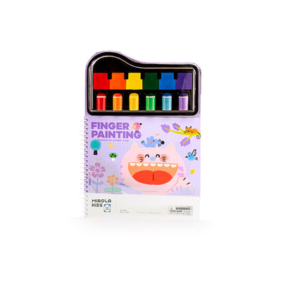 Jar Meló - Finger Paint Stamp Book - Colouring Activity with Paint Pads & 6 Stamps