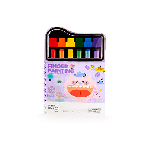 Jar Meló - Finger Paint Stamp Book - Colouring Activity with Paint Pads & 6 Stamps - Motherhood