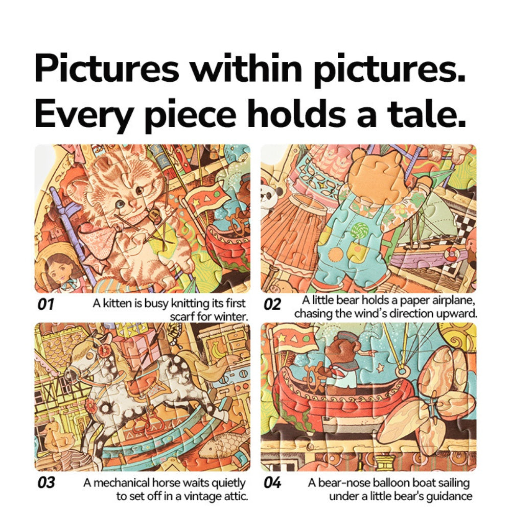 Mideer - Artist Puzzle: Bears Home - 226 Piece Shaped Jigsaw for Kids