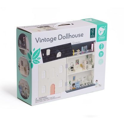 Classic World - Pretend & Play - Vintage Wooden Dollhouse