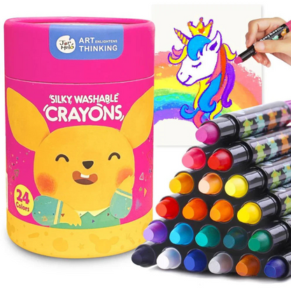 Jar Meló - Wax Crayons - Washable Non-Toxic - 24 Colours